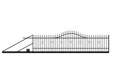 Zdjęcie: Brama przesuwna Iga 5,00 m, 1,20-1,50 m, ocynk+RAL9005 lewa z automatem POLBRAM