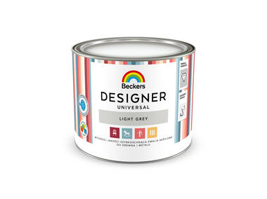 Zdjęcie: Emalia do drewna i metalu Designer Universal Light Grey 0,5 L BECKERS