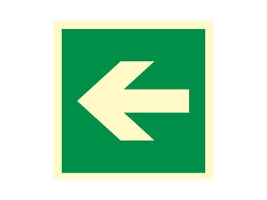 Zdjęcie: Oznaczenie "Kierunek drogi ewakuacyjnej" 15x15 cm METRO
