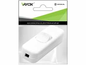 Przełącznik przelotowy biały, 3A/250V LX3074W VAYOX