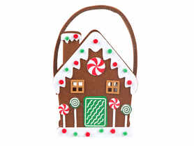 Torebka filcowa Piernikowy Domek 14,5x8x18+4 cm dekor I ALTOMDESIGN