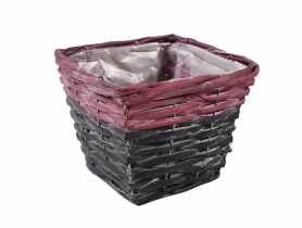 Osłonka na doniczkę z folią 16x16x13 cm kwadratowa TIN TOURS