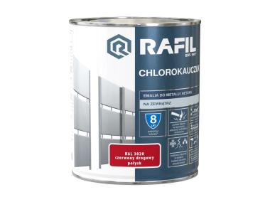 Zdjęcie: Emalia chlorokauczuk czerwony RAL3020 0,75L RAFIL