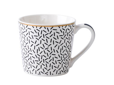 Zdjęcie: Kubek stożek nbc 350 ml dekoracja modern black ii ALTOMDESIGN