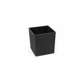 Doniczka Juka 30x30 cm rattan czarna LAMELA