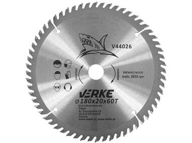 Zdjęcie: Tarcza widiowa 180 mm x 20 mm 60T VERKE