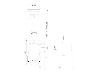 Zdjęcie: Syfon do umywalki butelkowy, metalowe sitko, odpływ fi 40 mm TYCNER