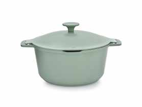 Garnek z powłoką Qualum Basic z pokrywką Fern 24 cm AMBITION