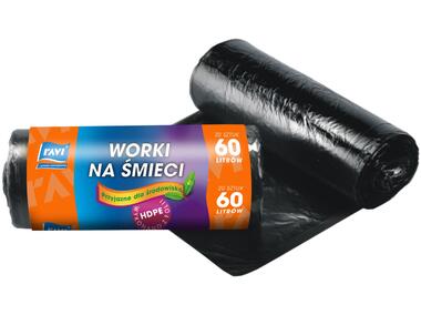 Zdjęcie: Worki na śmieci 60 L - 20 szt. czarne RAVI