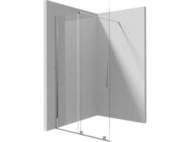 Zdjęcie: Ścianka Walk-In przesuwny Prizma chrom 90x195 cm DEANTE