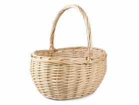 Koszyk z pałąkiem 38x35x20/44 cm kremowy TIN TOURS