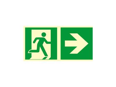 Zdjęcie: Oznaczenie "Kierunek do wyjścia drogi ewakuacyjnej w prawo" 15x30 cm METRO