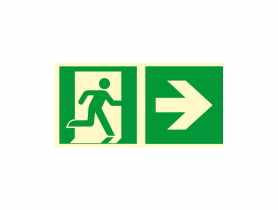 Oznaczenie "Kierunek do wyjścia drogi ewakuacyjnej w prawo" 15x30 cm METRO