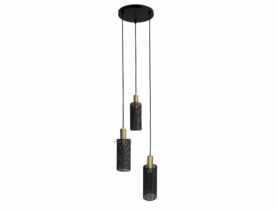 Lampa wisząca Tirana 3-punktowa talerz owalny czarny LIGHT PRESTIGE