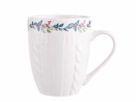 Kubek baryłka 300 ml dekoracja winter garland ALTOMDESIGN