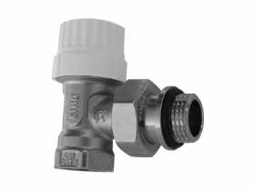 Zawór na zawieszce grzejnikowy termostatyczny zasilający kątowy 1/2" z nastawą i o-ringiem CALIDO
