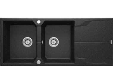 Zdjęcie: Zlewozmywak Andante grafitowy granit 2K Z/O 1160x500x224, 3,5", space saver DEANTE
