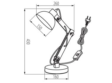 Zdjęcie: Lampka biurkowa Unle E27 W KINGBERRY