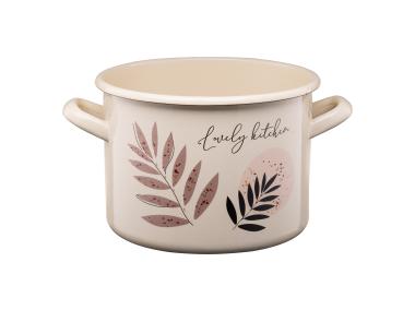Zdjęcie: Garnek emaliowany z kalką Flores 20 cm/4,4 L wzór 3 GALICJA