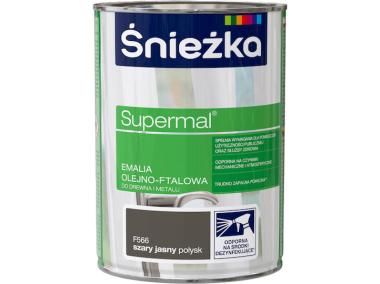 Zdjęcie: Emalia Supermal szary jasny F566 0,8L ŚNIEŻKA