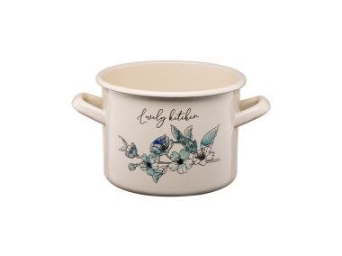 Zdjęcie: Garnek emaliowany z kalką Flores 16 cm/2,4 L  wzór 2 GALICJA