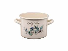 Garnek emaliowany z kalką Flores 16 cm/2,4 L  wzór 2 GALICJA