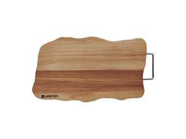 Zdjęcie: Deska do krojenia drewniana z uchwytem Natural Fala 36 x 20 cm AMBITION