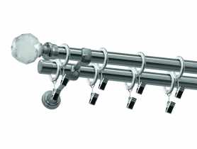 Karnisz podwójny 19/19 mm Folk 200 cm nikiel GARDINIA