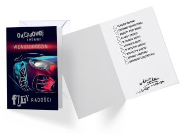 Zdjęcie: Karnet PP-2129 Urodziny męskie - fura KUKARTKA