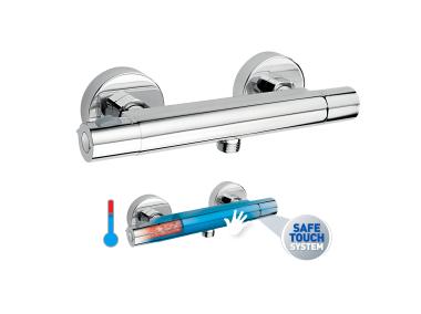 Zdjęcie: Bateria termostatyczna natryskowa ścienna Trinity Safe Touch, chrom FERRO