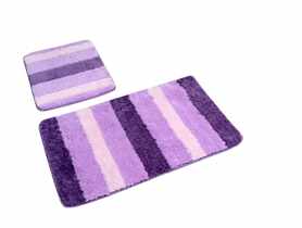 Dywanik łazienkowy Ombre lawenda kpl 2 szt. 50x80+50x40 cm poliester EUROMAT
