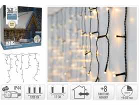 Łańcuch świetlny sople 12 m 360 led ciepły biały KOOPMAN