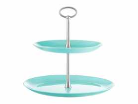 Patera dwupoziomowa turkus Valencia 19/25 cm AMBITION