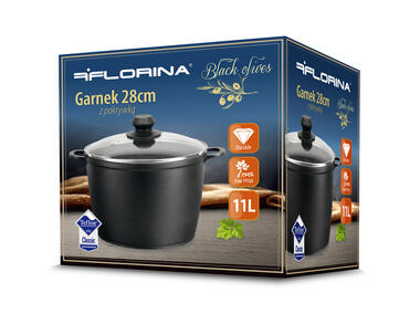 Zdjęcie: Garnek z pokrywką Black Olives 28 cm - 10,8 L FLORINA