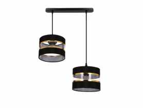 Lampa wisząca Pandy 2x40 W E27 czarny złoty CANDELLUX