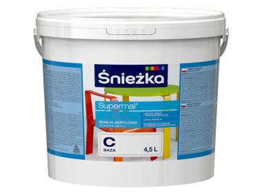 Zdjęcie: Emalia akrylowa Supermal BazaC 4,5L ŚNIEŻKA