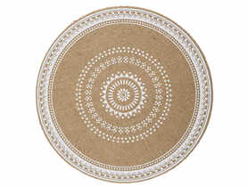 Mata naturalna jutowa średnica 38 cm dekor Mandala ALTOMDESIGN