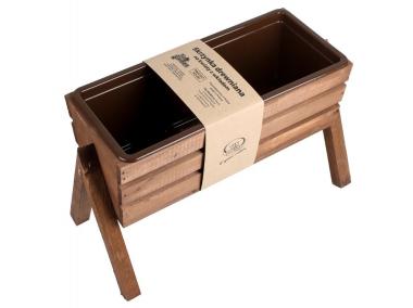 Zdjęcie: Kwietnik drewniany Koziołeczek z wkładem brązowym TIN TOURS