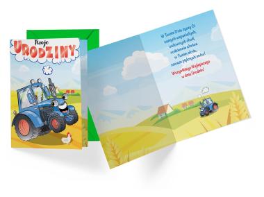 Zdjęcie: Karnet PR-407 Urodziny dziecięce - traktor KUKARTKA