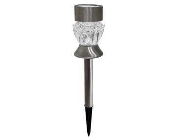 Zdjęcie: Lampa solarna Inox Kryształek RGB satynowa POLUX