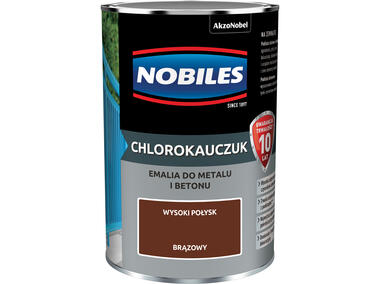 Zdjęcie: Emalia do metalu i betonu Chlorokauczuk brązowy wysoki połysk 0,9 L NOBILES