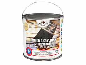 Lakier akrylowy szybkoschnący na zewnątrz i do wewnątrz, półmat 2,5 L COLORIT