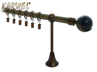 Zdjęcie: Karnisz pojedynczy Victoria fi 19 mm - 160 cm bronze tierra folia of spec. KARWEL