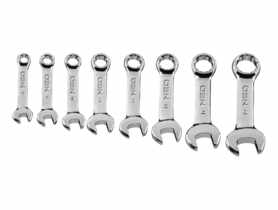 Klucze płasko-oczkowe 8-19 mm (krótkie), zestaw 8 sztuk NEO