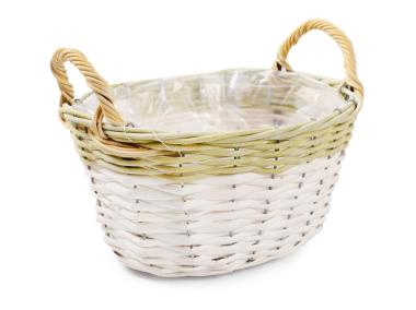 Zdjęcie: Osłonka wiklinowa z uchwytami na kwiaty 27x22x14/19 cm TIN TOURS