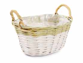 Osłonka wiklinowa z uchwytami na kwiaty 27x22x14/19 cm TIN TOURS