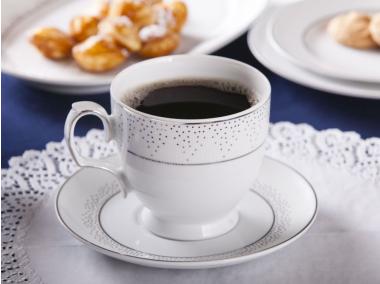 Zdjęcie: Filiżanka Cappuccino Mariapaula 350 ml i spodek 17 cm dekoracja Snow Gift Box ALTOMDESIGN