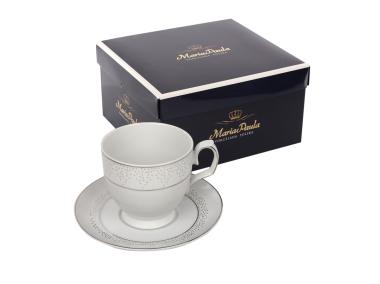 Zdjęcie: Filiżanka Cappuccino Mariapaula 350 ml i spodek 17 cm dekoracja Snow Gift Box ALTOMDESIGN