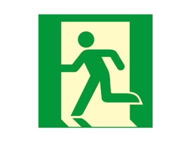 Zdjęcie: Oznaczenie "Drzwi ewakuacyjne w lewo" 15x15 cm płyta METRO