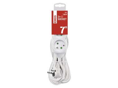 Zdjęcie: Przedłużacz 7 m, 3 gniazda, biały, PVC, 1,5 mm2 EMOS